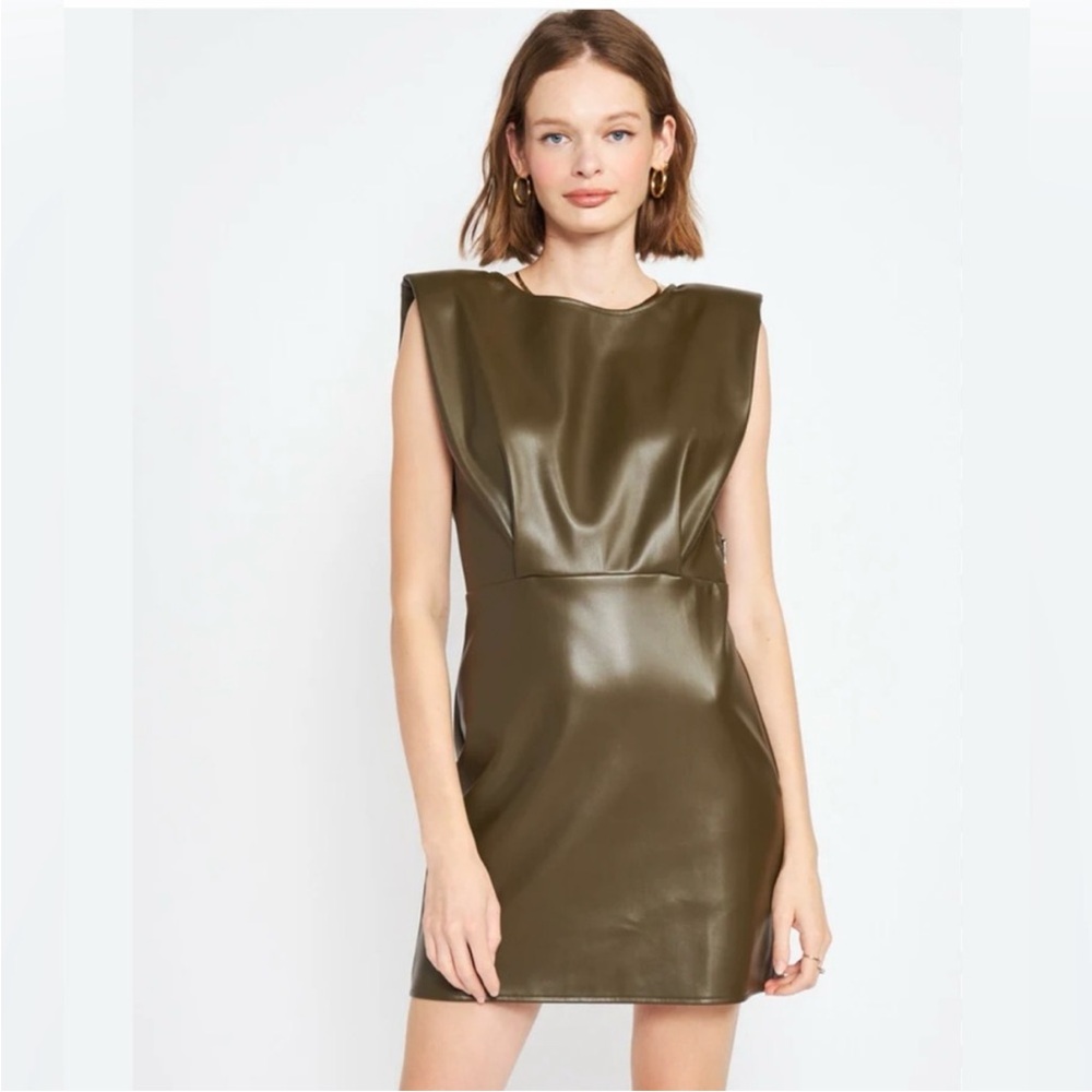 NWT En Saison Dark Olive Mini Dress